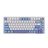 EPOMAKER x LEOBOG Hi75 Aluminum Alloy Wired Mechanical Keyboard, Programmable Gasket-mounted Gaming Keyboard with Mode-Switching Knob, Hot Swappable, NKRO, RGB (White Purple, Nimbus V3 Switch)
